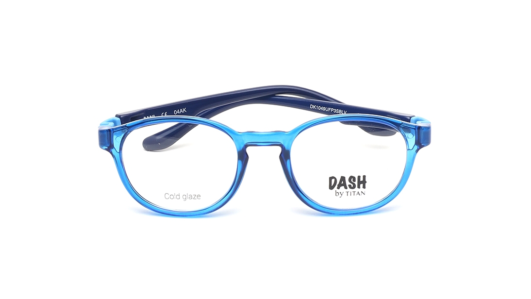 Image 1 of Blue Oval Eyeglasses for Kids from Dash Available at Titan Eye+