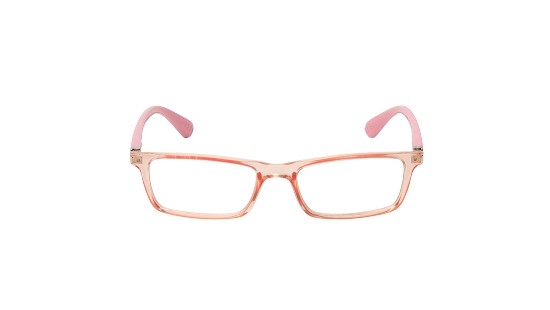 Image 1 of Peach Rectangle Eyeglasses for Kids from Dash Available at Titan Eye+