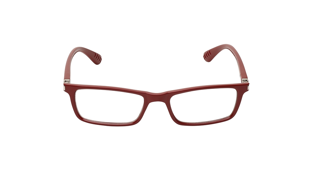 Image 1 of Maroon Rectangle Eyeglasses for Men and Women from Dash Available at Titan Eye+