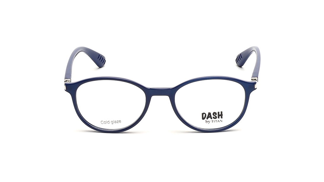 Image 1 of Blue Oval Eyeglasses for Kids from Dash Available at Titan Eye+