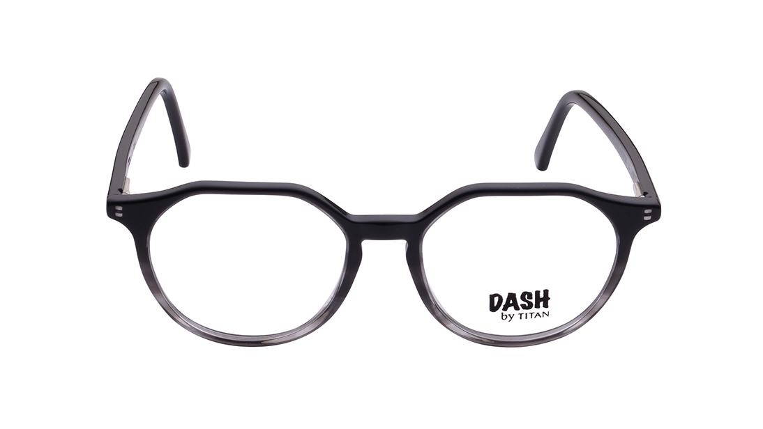 Image 1 of Black Geometric Eyeglasses for Kids from Dash Available at Titan Eye+