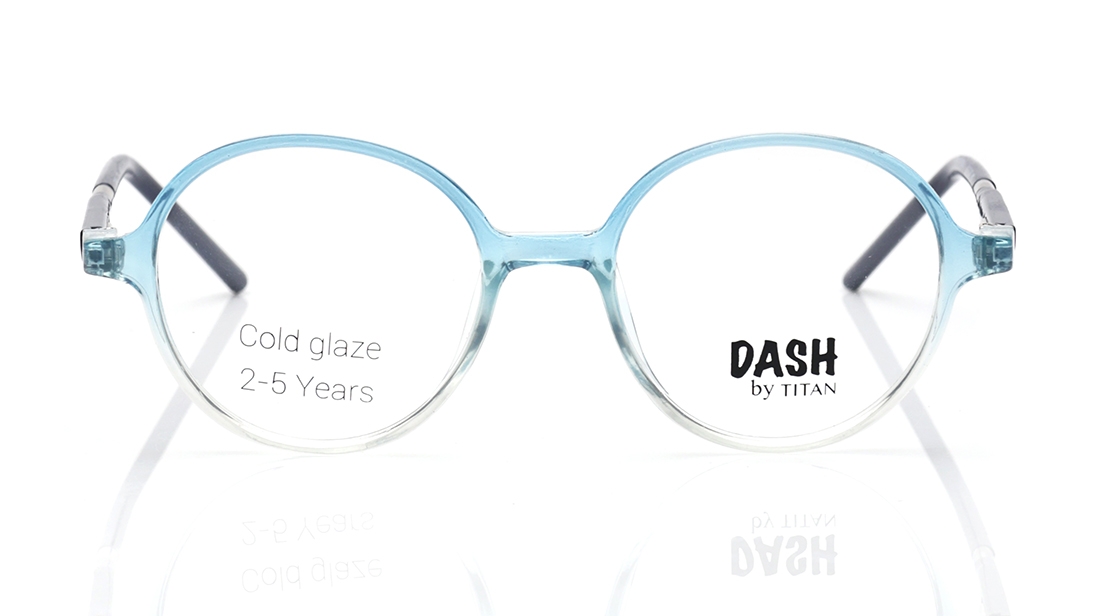 Image 1 of Blue Round Eyeglasses for Kids from Dash Available at Titan Eye+