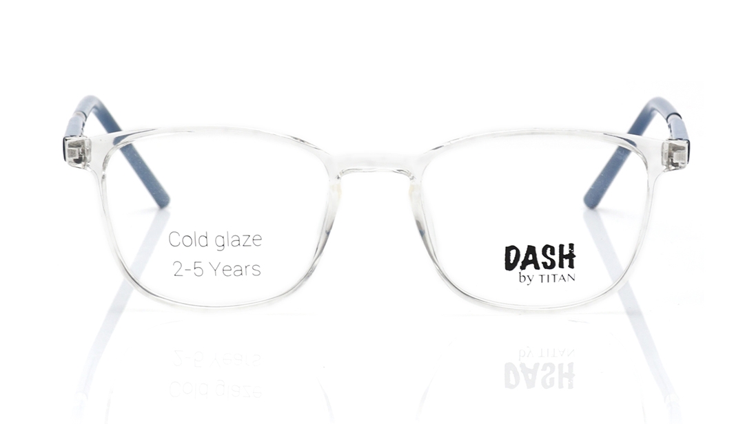 Image 1 of Crystal Square Eyeglasses for Men and Women from Dash Available at Titan Eye+