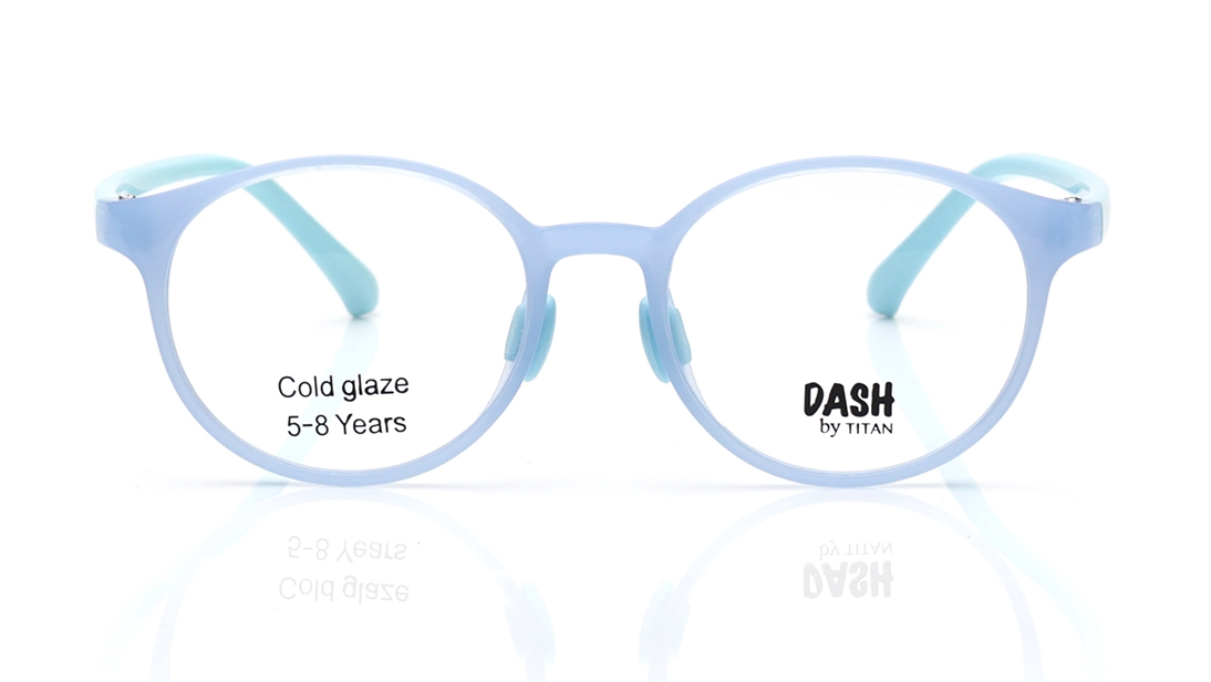 Image 1 of Blue Round Eyeglasses for Men and Women from Dash Available at Titan Eye+