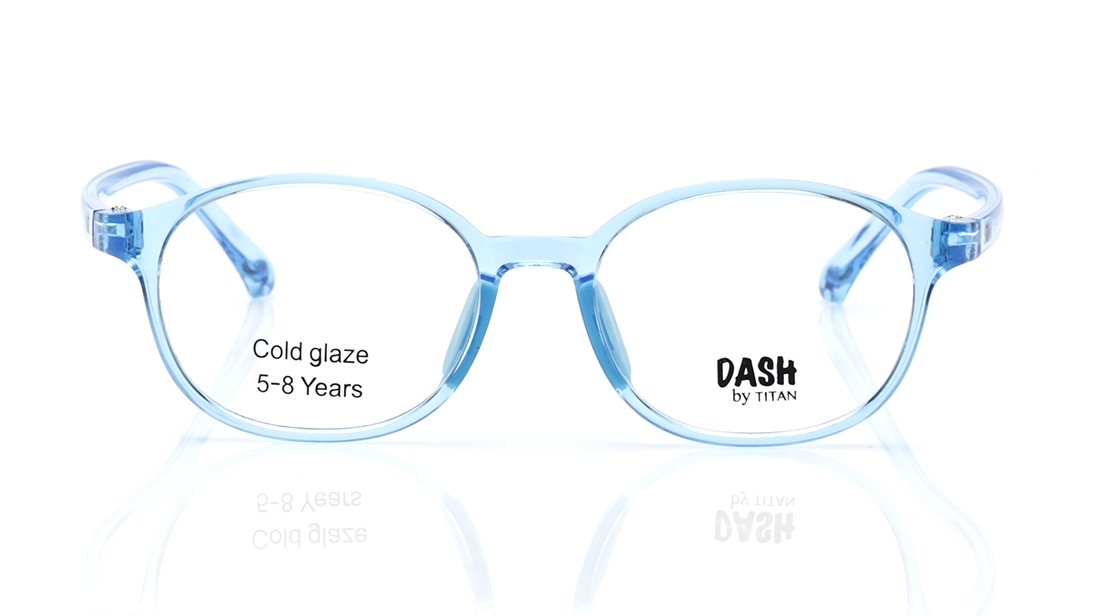 Image 1 of Blue Round Eyeglasses for Men and Women from Dash Available at Titan Eye+