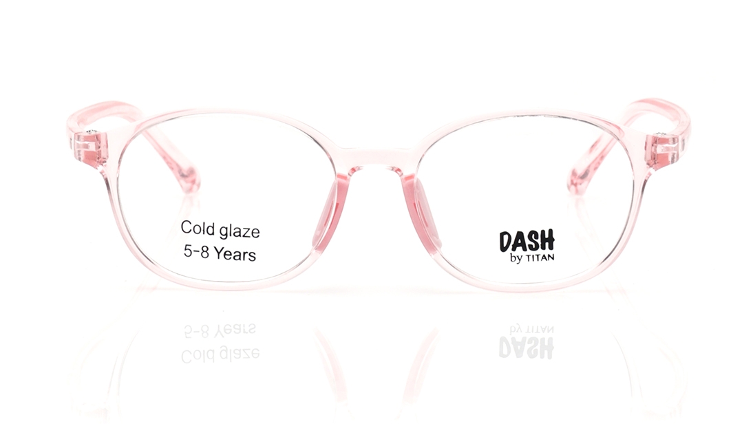 Image 1 of Pink Oval Eyeglasses for Men and Women from Dash Available at Titan Eye+