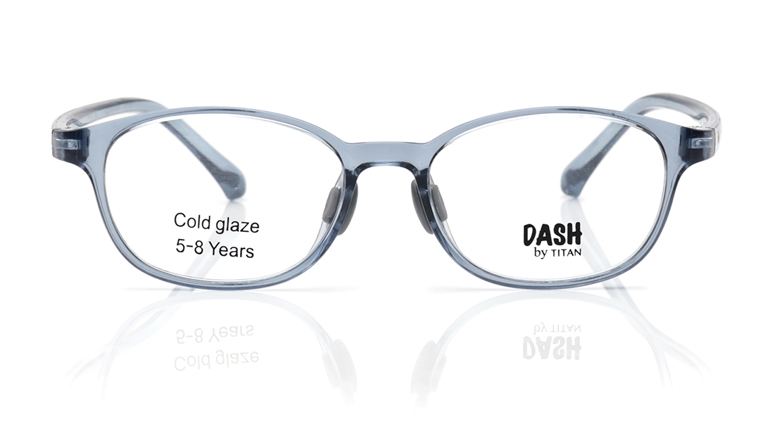 Image 1 of Grey Oval Eyeglasses for Men and Women from Dash Available at Titan Eye+