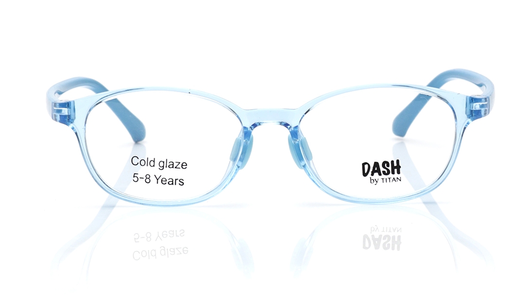Image 1 of Blue Oval Eyeglasses for Men and Women from Dash Available at Titan Eye+