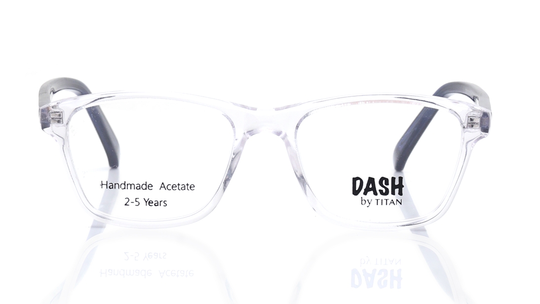 Image 1 of White Rectangle Eyeglasses for Kids from Dash Available at Titan Eye+