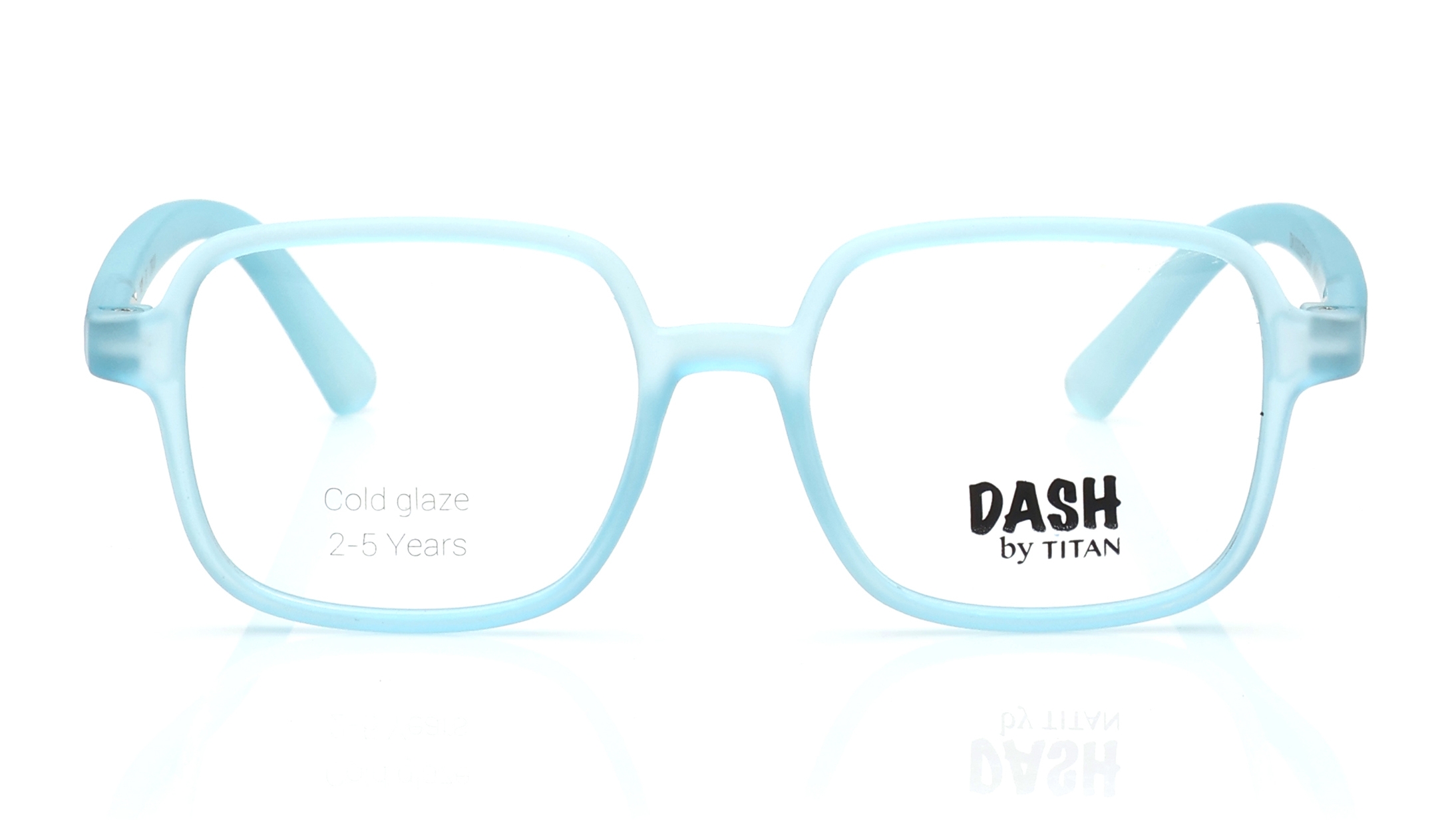 Image 1 of Blue Square Eyeglasses for Kids from Dash Available at Titan Eye+