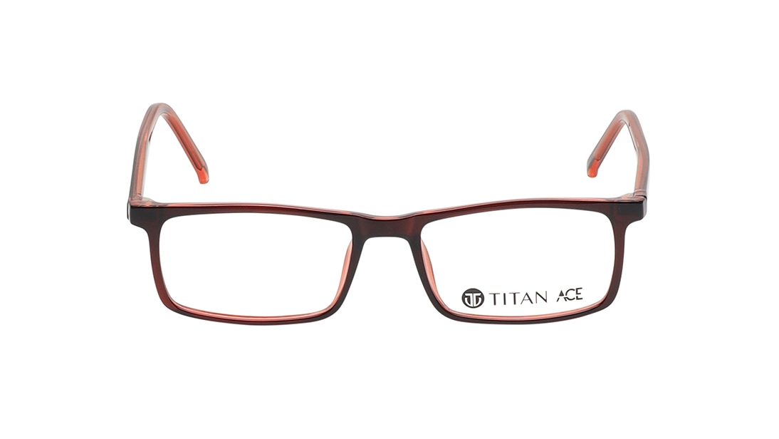 Image 1 of Brown Square Eyeglasses for Men from Ace by Titan Available at Titan Eye+