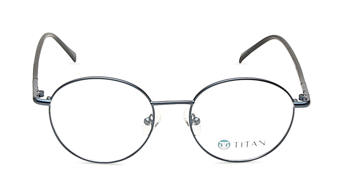Image 1 of Blue Oval Eyeglasses for Men from Ace by Titan Available at Titan Eye+