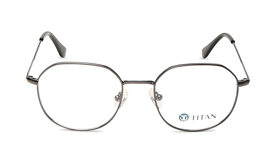 Image 1 of Gun Metal Square Eyeglasses for Men from Ace by Titan Available at Titan Eye+