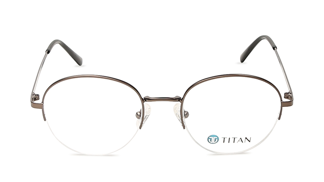 Image 1 of Gun Metal Oval Eyeglasses for Men from Fastrack Available at Titan Eye+