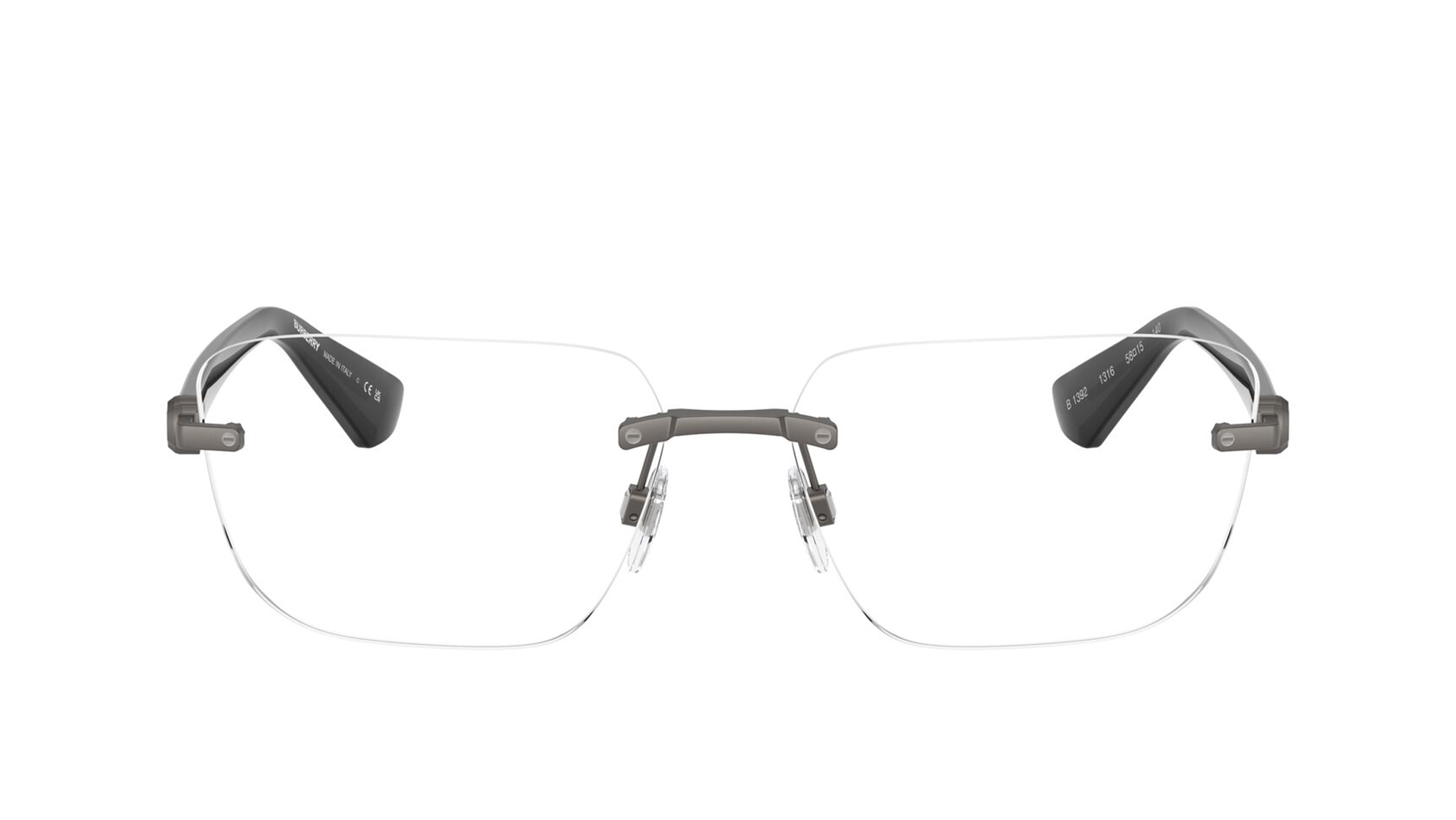 Image 1 of Grey Rectangle Eyeglasses for Men from Burberry Available at Titan Eye+