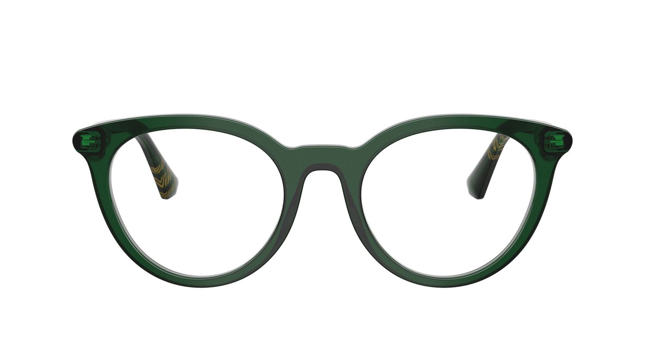 Image 1 of Green Round Eyeglasses for Women from Burberry Available at Titan Eye+