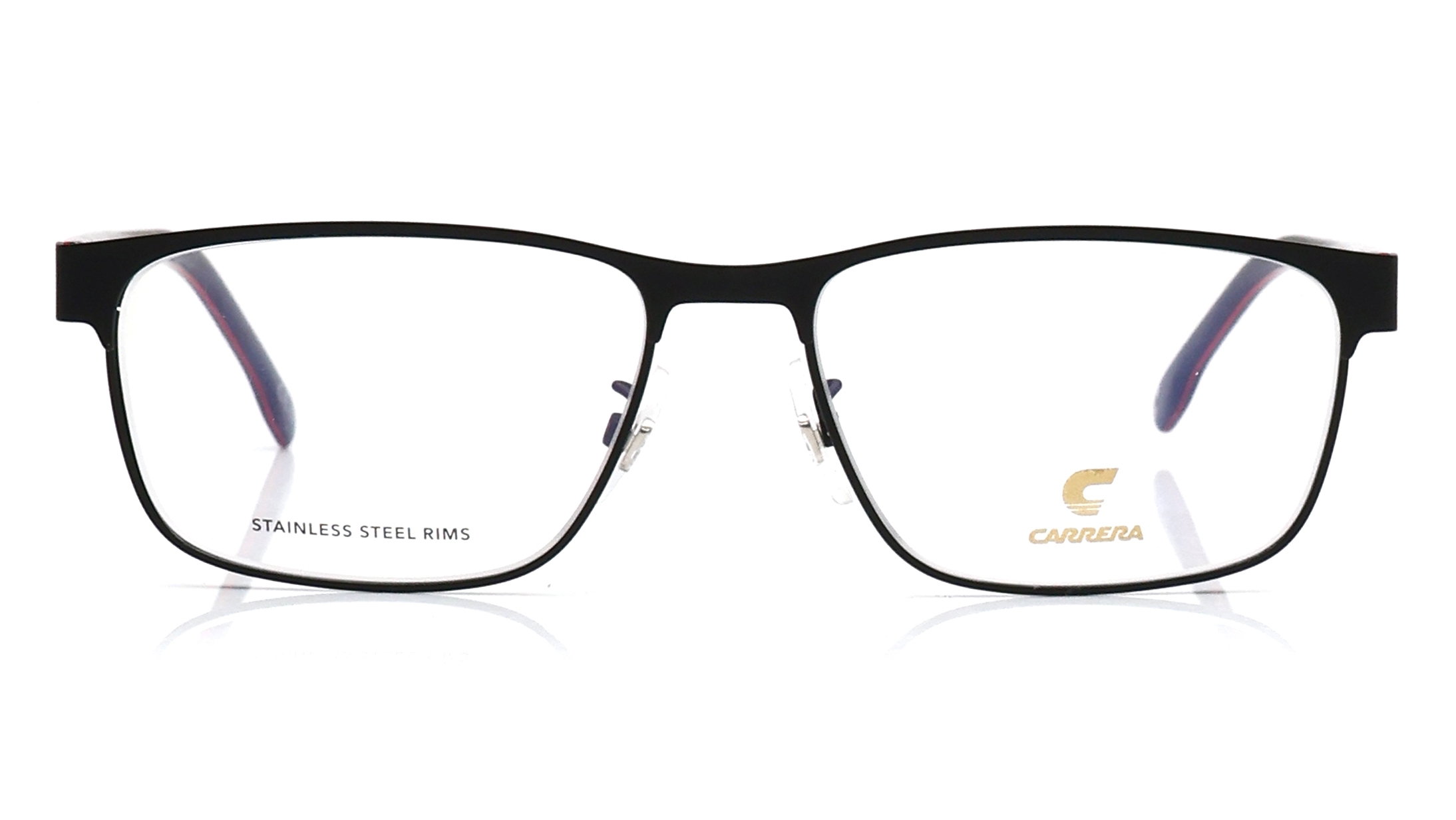 Image 1 of Black Rectangle Eyeglasses for Men from Carrera Available at Titan Eye+