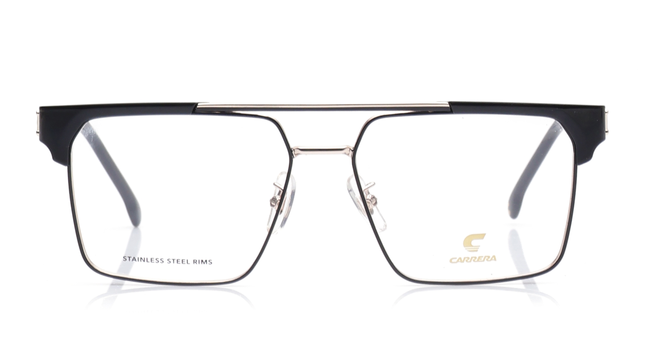 Image 1 of Gold Rectangle Eyeglasses for Men from Carrera Available at Titan Eye+
