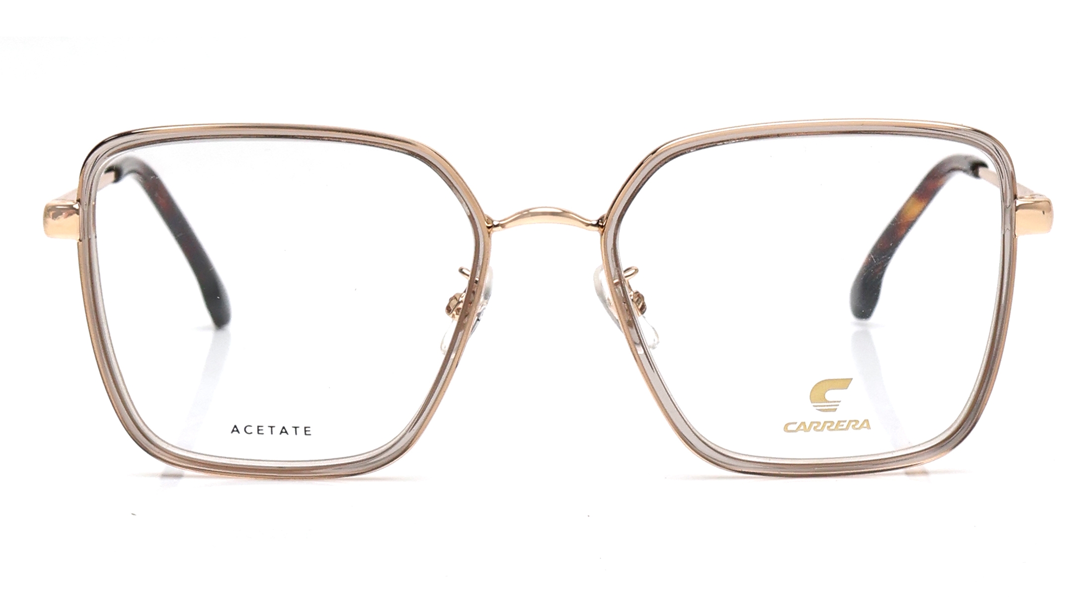 Image 1 of Gold Square Eyeglasses for Women from Carrera Available at Titan Eye+