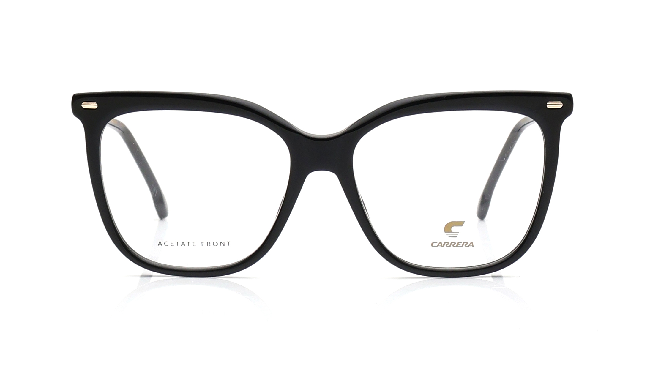 Image 1 of Black Rectangle Eyeglasses for Women from Carrera Available at Titan Eye+