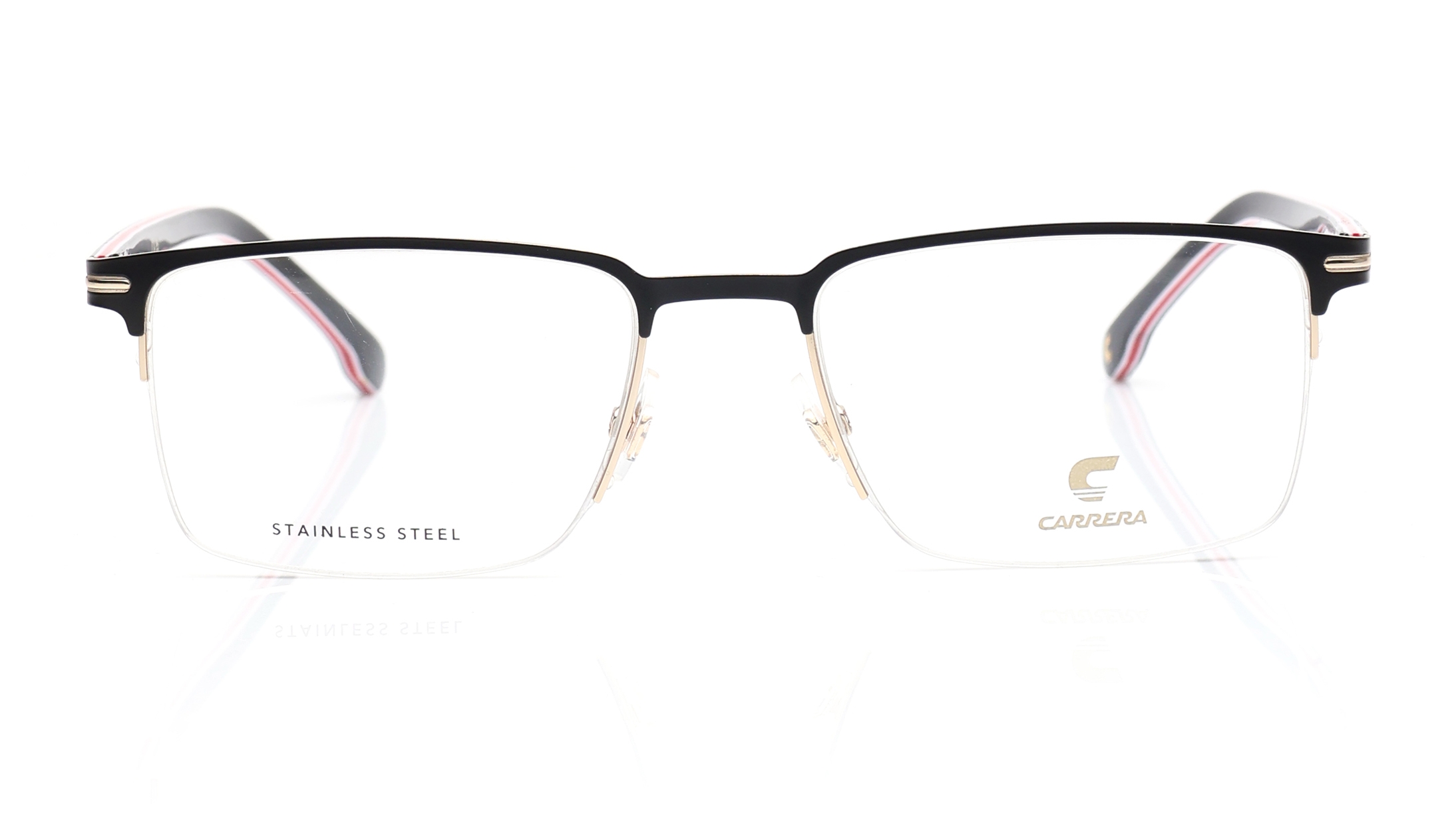 Image 1 of Black Rectangle Eyeglasses for Men from Carrera Available at Titan Eye+