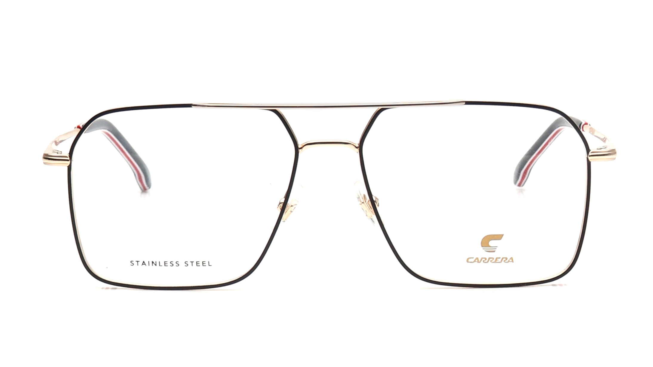 Image 1 of Black Navigator Eyeglasses for Men from Carrera Available at Titan Eye+