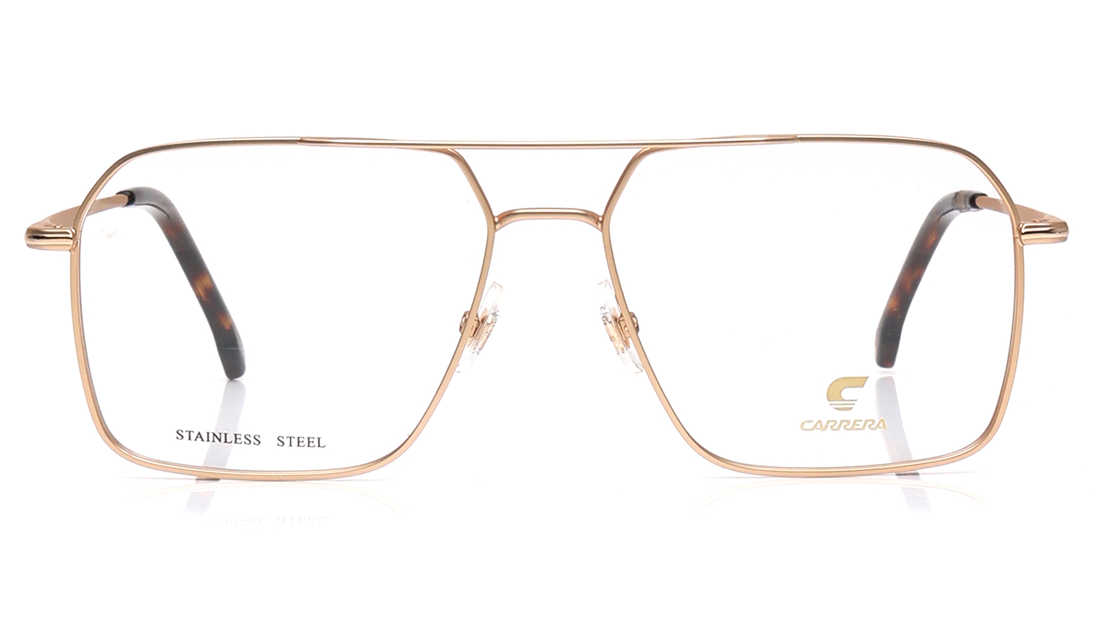 Image 1 of Gold Rectangle Eyeglasses for Men from Carrera Available at Titan Eye+