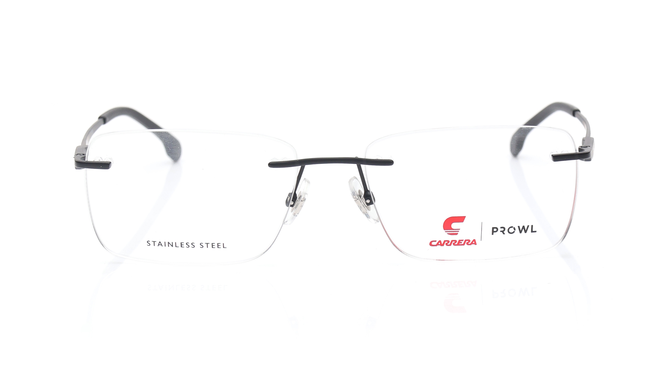 Image 1 of Black Rectangle Eyeglasses for Men from Carrera Available at Titan Eye+