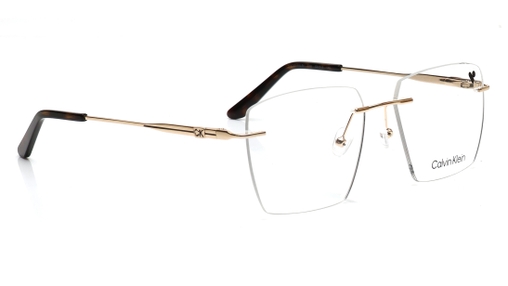 Image 2 of Gold Rectangle Eyeglasses for Men from Calvin Klein Available at Titan Eye+