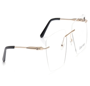 Image 2 of Gold Rectangle Eyeglasses for Men from Calvin Klein Available at Titan Eye+