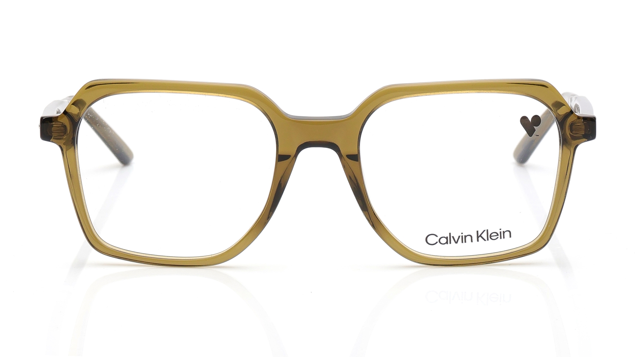 Image 1 of Green Square Eyeglasses for Men from Calvin Klein Available at Titan Eye+