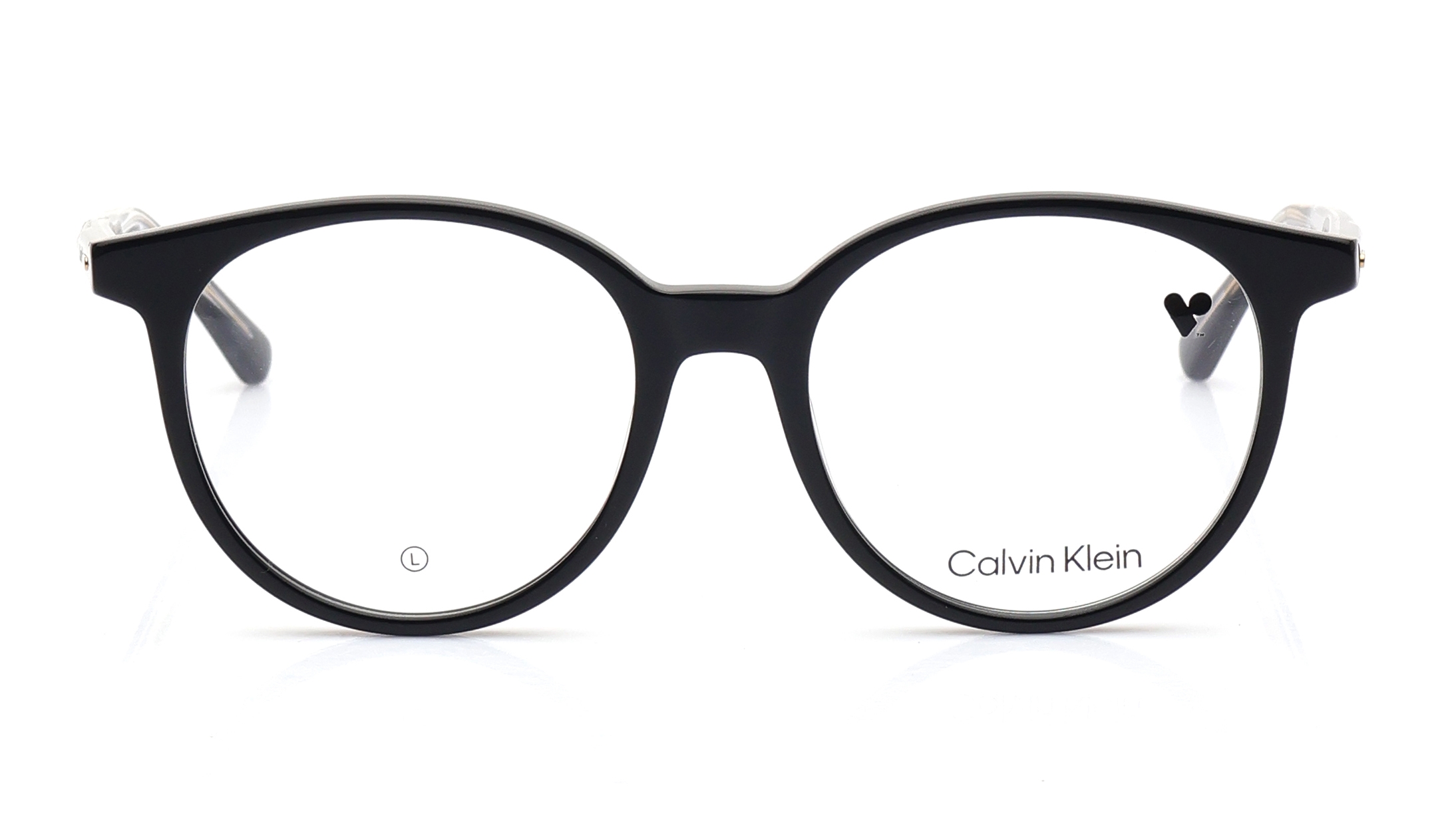 Image 1 of Black Round Eyeglasses for Men and Women from Calvin Klein Available at Titan Eye+