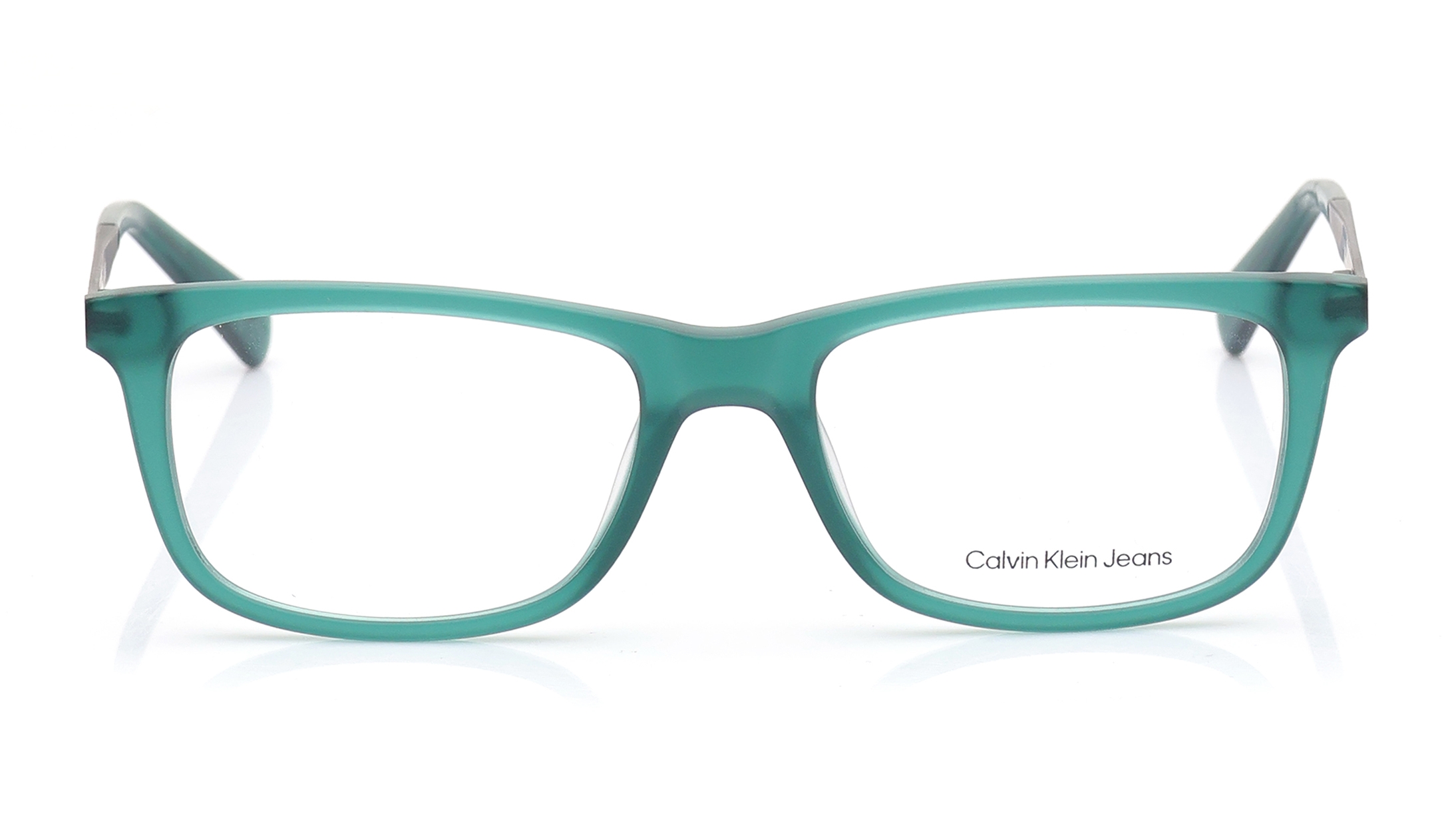 Image 1 of Green Rectangle Eyeglasses for Men from Calvin Klein Available at Titan Eye+