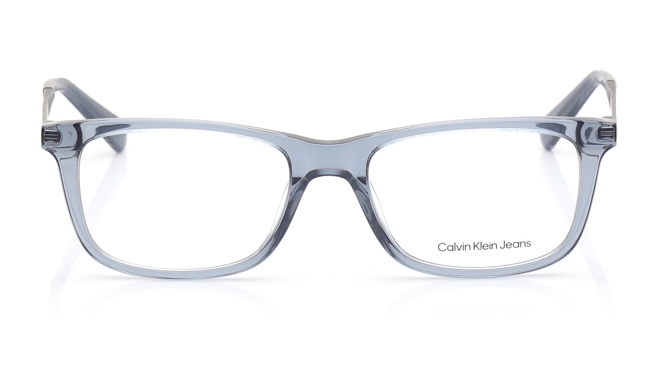 Image 1 of Grey Rectangle Eyeglasses for Men from Calvin Klein Available at Titan Eye+