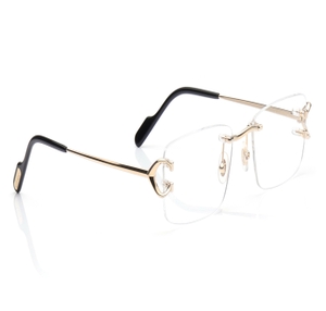 Image 2 of Gold Rectangle Eyeglasses for Men from Calvin Klein Available at Titan Eye+