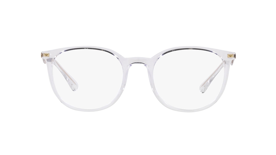 Image 1 of White Round Eyeglasses for Women from Emporio Armani Available at Titan Eye+