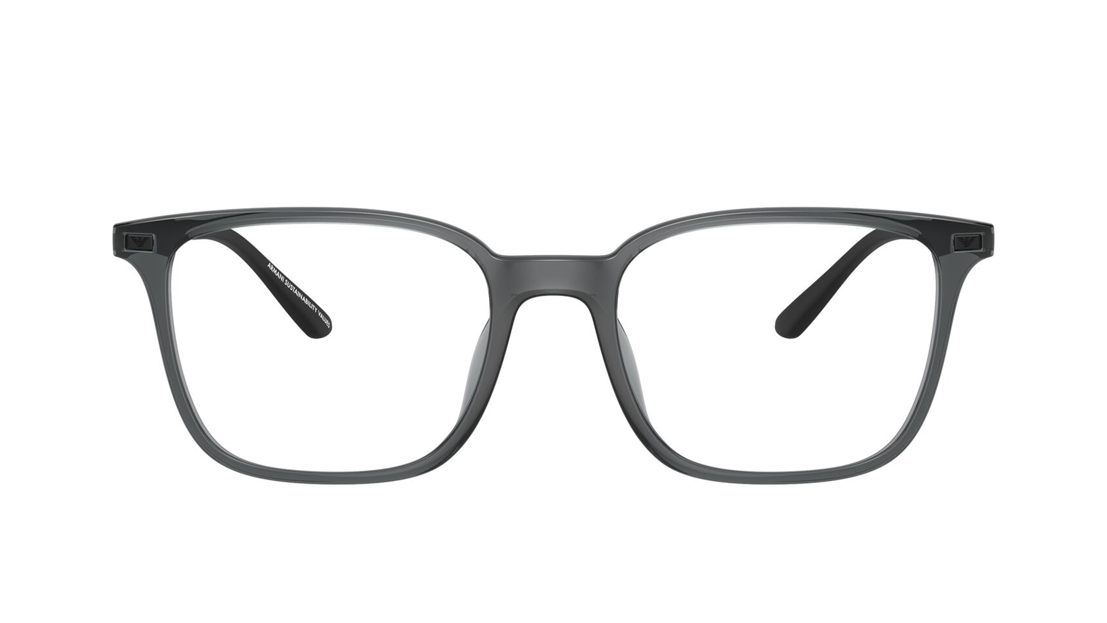 Image 1 of Grey Square Eyeglasses for Men from Emporio Armani Available at Titan Eye+