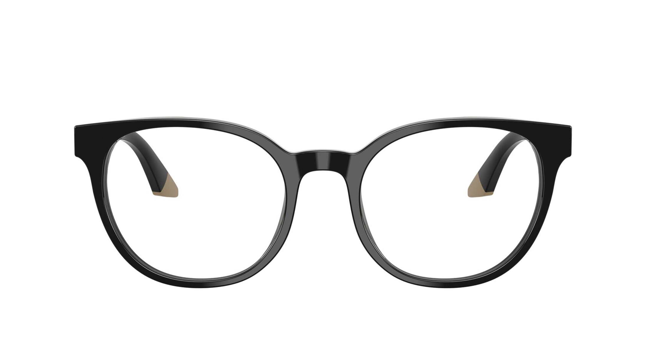 Image 1 of Black Round Eyeglasses for Women from Emporio Armani Available at Titan Eye+
