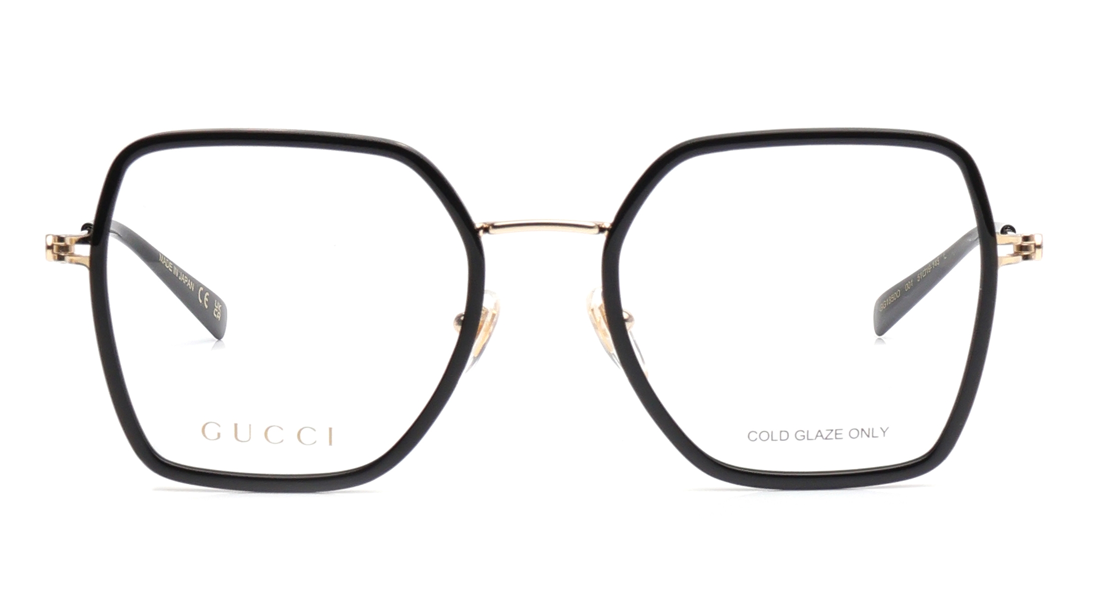 Image 1 of Black Geometric Eyeglasses for Women from Gucci Available at Titan Eye+