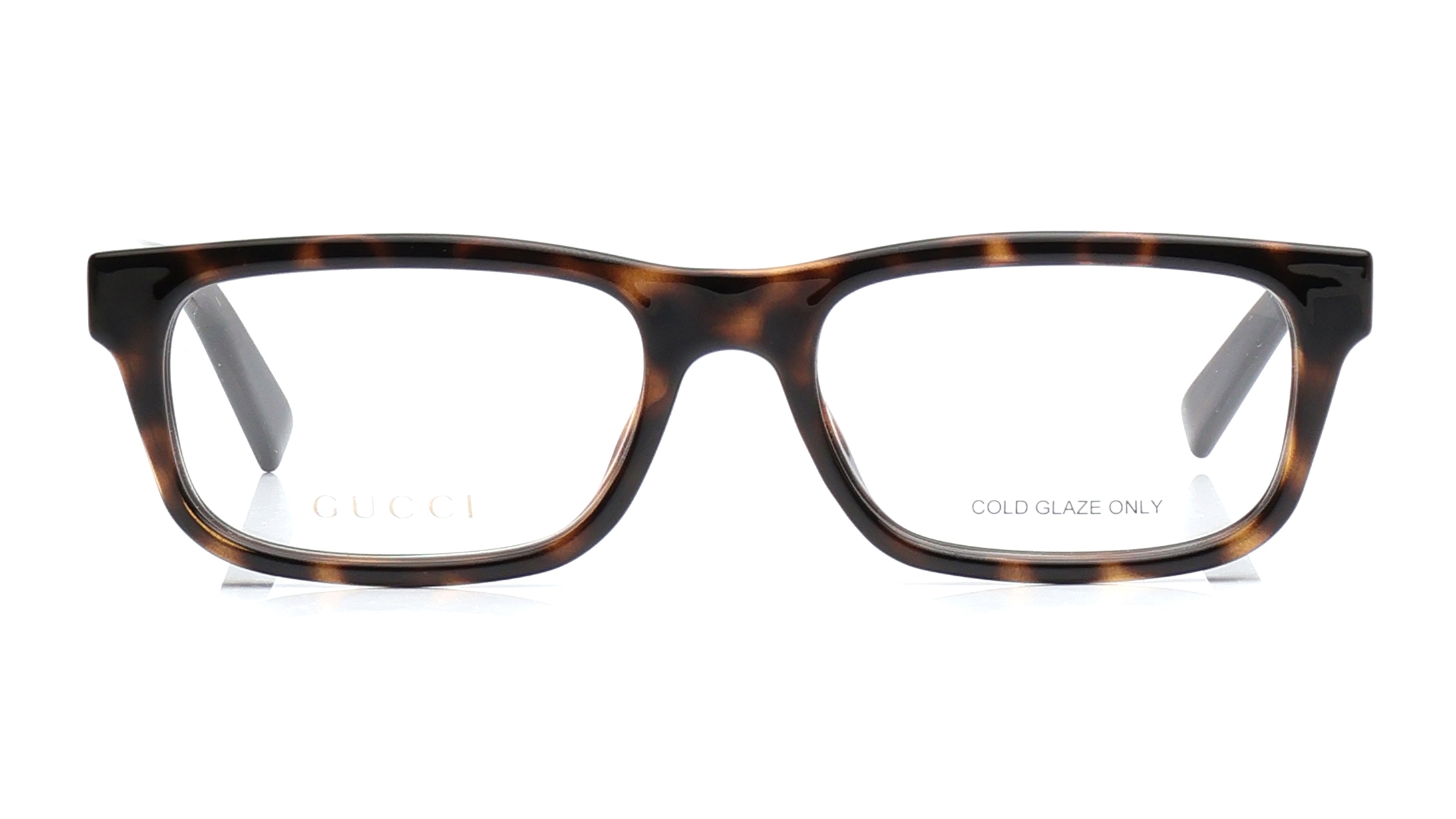 Image 1 of Havana Rectangle Eyeglasses for Men from Gucci Available at Titan Eye+