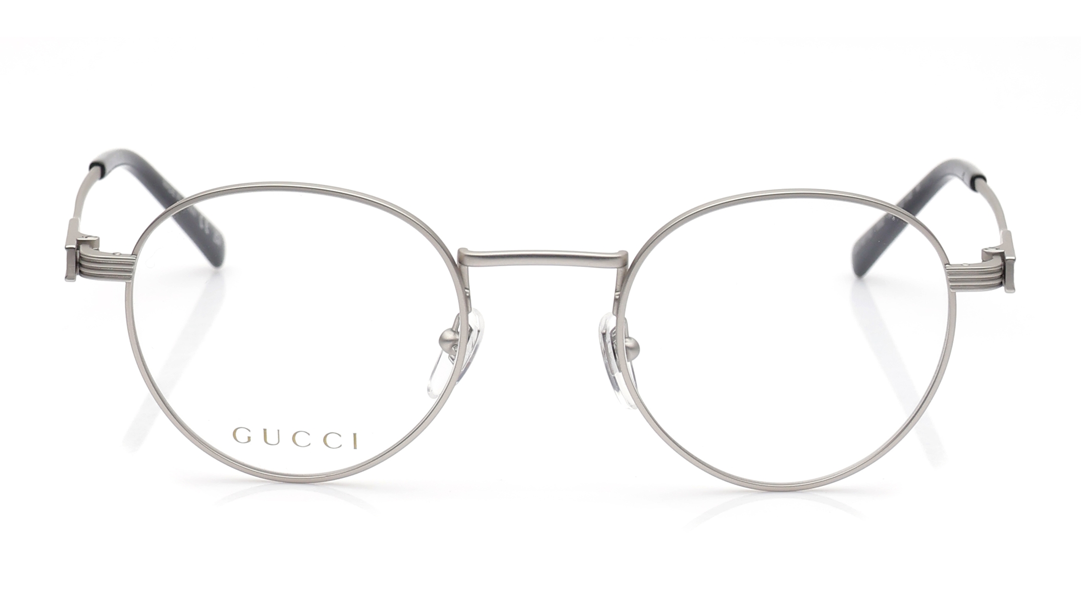 Image 1 of Silver Round Eyeglasses for Men from Gucci Available at Titan Eye+