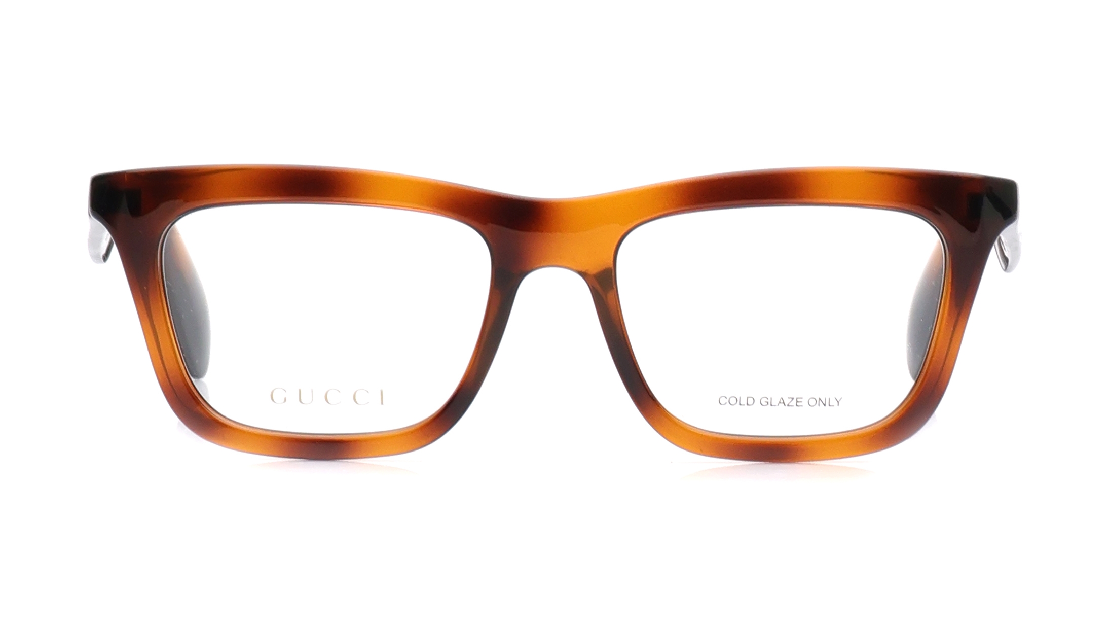 Image 1 of Havana Rectangle Eyeglasses for Men from Gucci Available at Titan Eye+