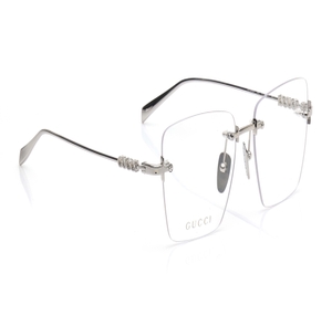 Image 2 of Silver Rectangle Eyeglasses for Women from Gucci Available at Titan Eye+