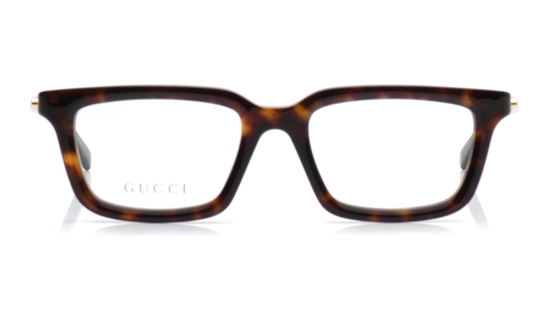 Image 1 of Havana Rectangle Eyeglasses for Men from Gucci Available at Titan Eye+