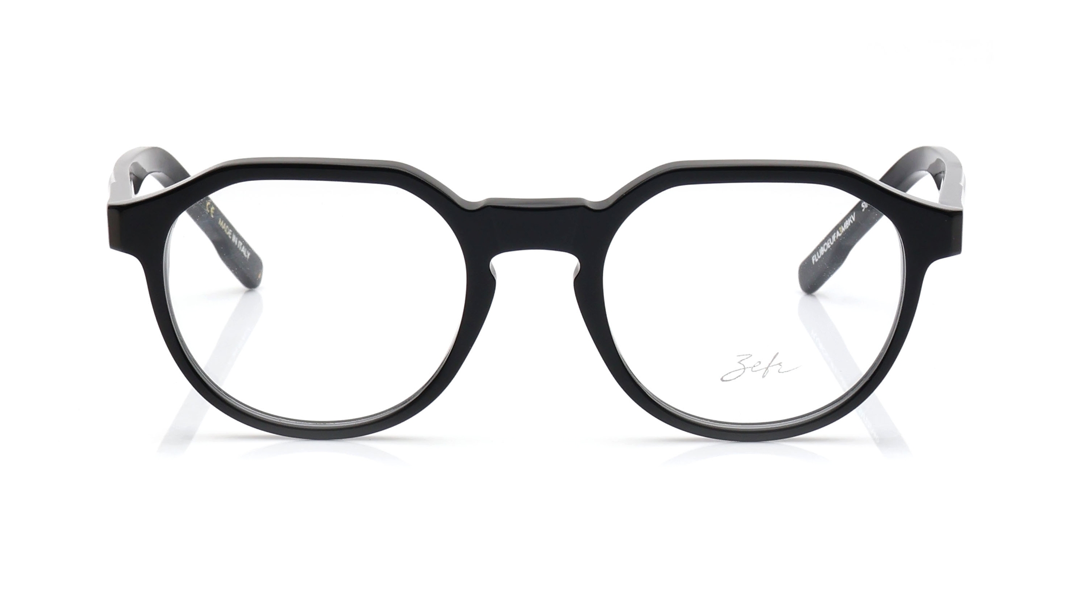 Image 1 of Black Geometric Eyeglasses for Men and Women from Zefr Available at Titan Eye+