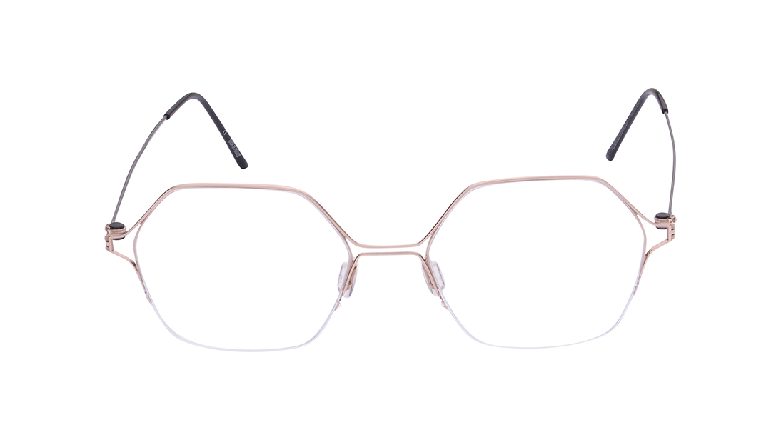 Image 1 of Rose Gold Hexagon Eyeglasses for Men and Women from Zefr Available at Titan Eye+