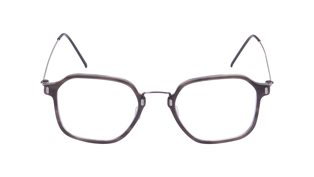 Image 1 of Grey Geometric Eyeglasses for Women from Zefr Available at Titan Eye+