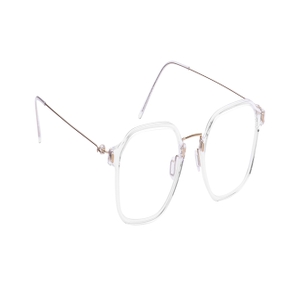 Image 2 of White Geometric Eyeglasses for Women from Zefr Available at Titan Eye+
