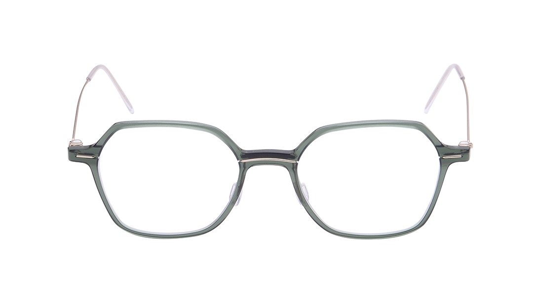 Image 1 of Green Geometric Eyeglasses for Women from Zefr Available at Titan Eye+