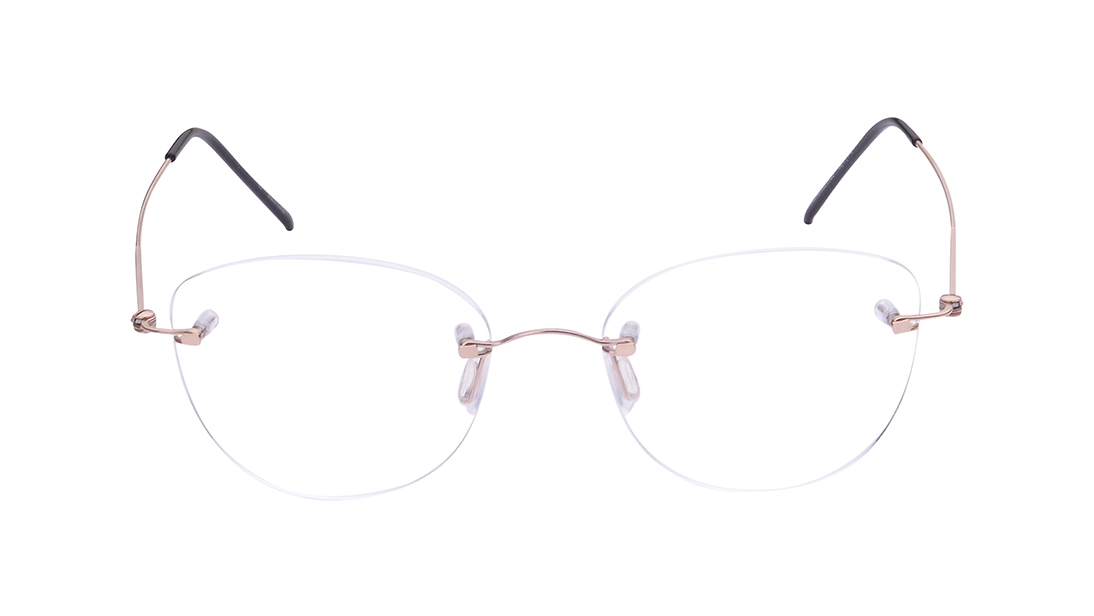 Image 1 of Rose Gold Oval Eyeglasses for Women from Zefr Available at Titan Eye+